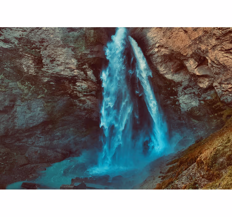 Blue Glowing Watefall Waterfall Wall Mural - TenStickers