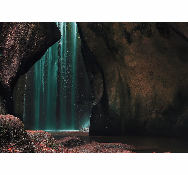 Nature wall mural tropical waterfall landscape - TenStickers