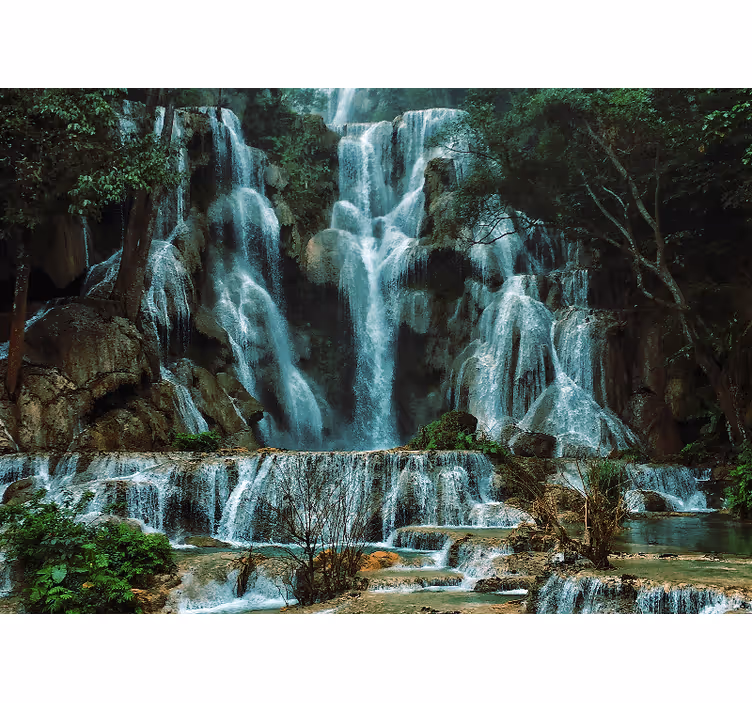 Landscape curtain Waterfall Wall Mural - TenStickers