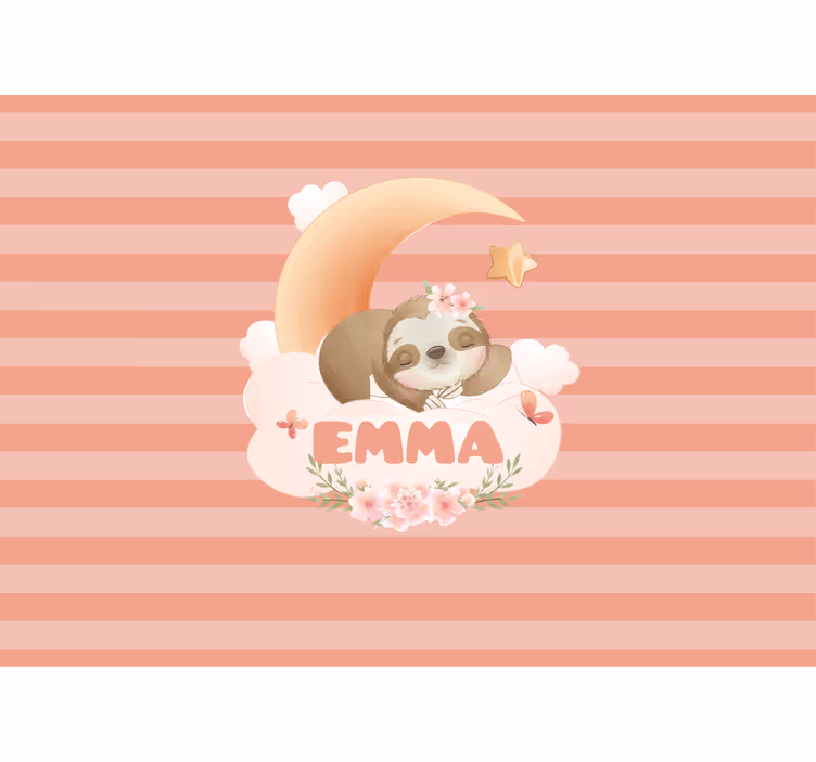Children wall mural sloth and moon design - TenStickers