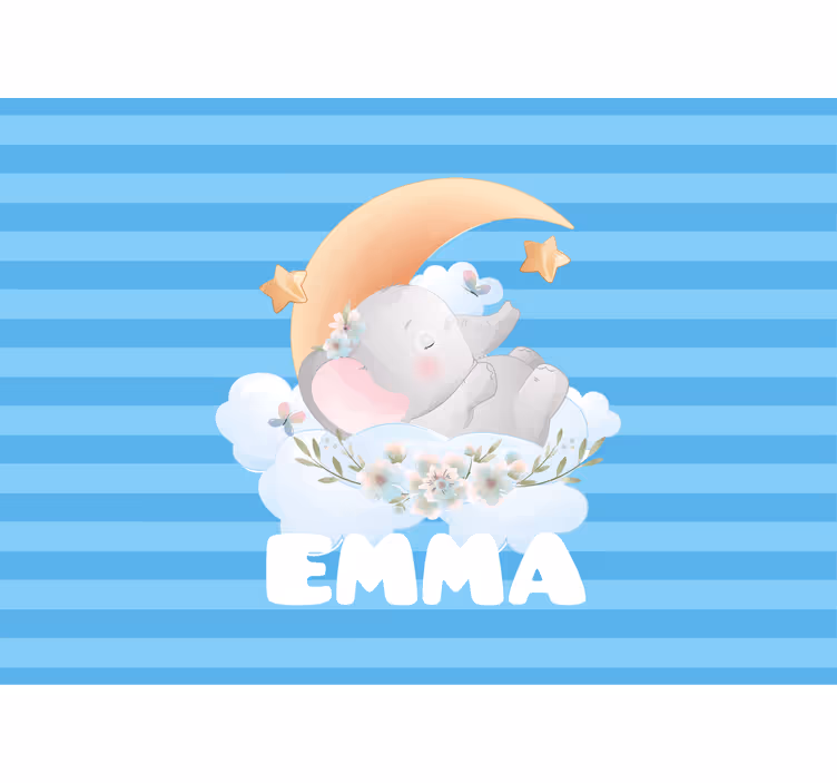 Children wall mural sleeping elephant design - TenStickers