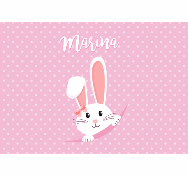 Children wall mural bunny with bow - TenStickers