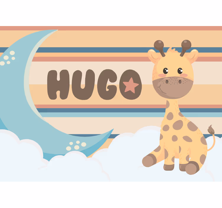 Children wall mural adorable giraffe illustration - TenStickers