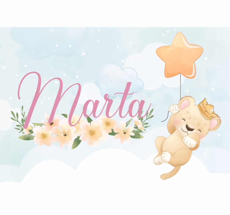 Children wall mural cute lion balloon - TenStickers