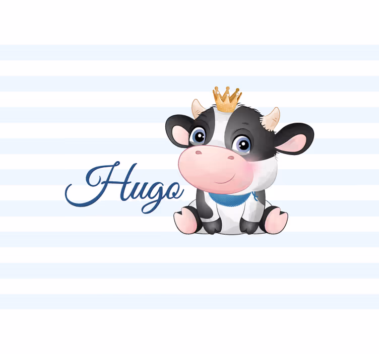 People painting mural cute cow cartoon - TenStickers