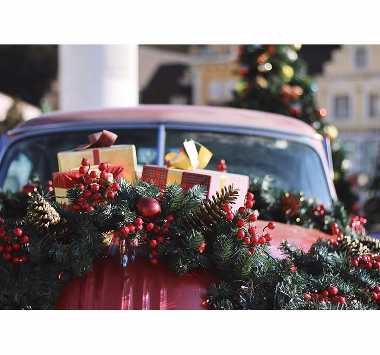 Christmas mural festive holiday gifts - TenStickers