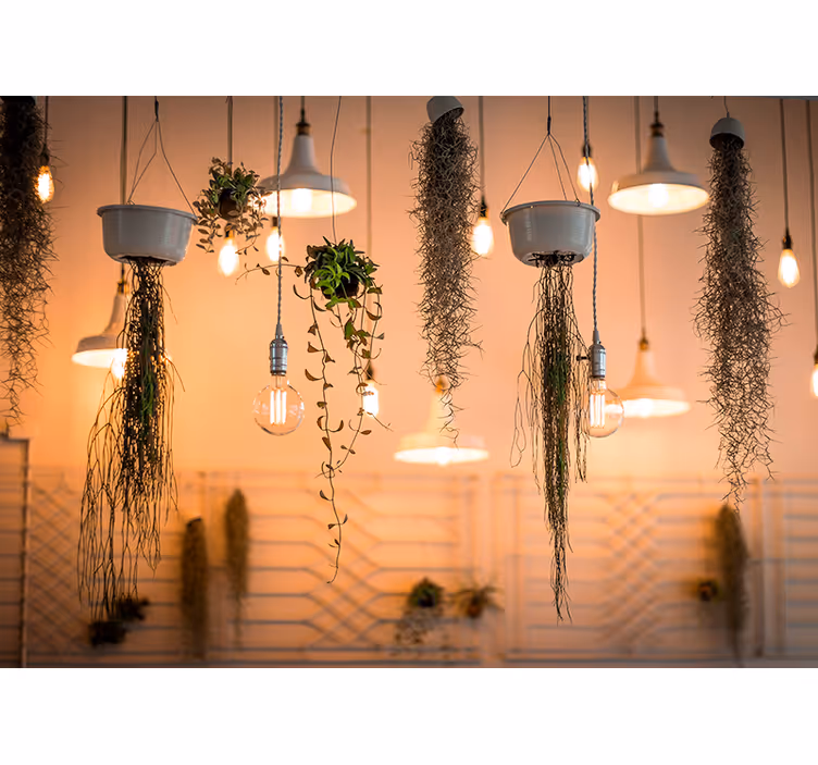 Nature wall mural with hanging greenery decor - TenStickers