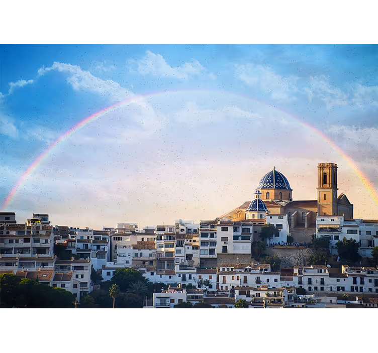 Complete rainbow bow in the night Wall Mural - TenStickers