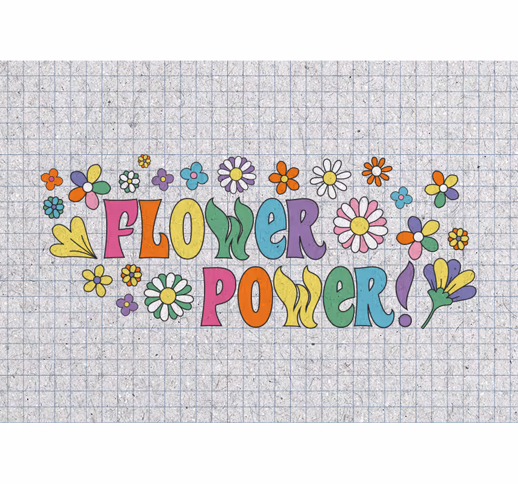 Flower mural in blooming power design - TenStickers