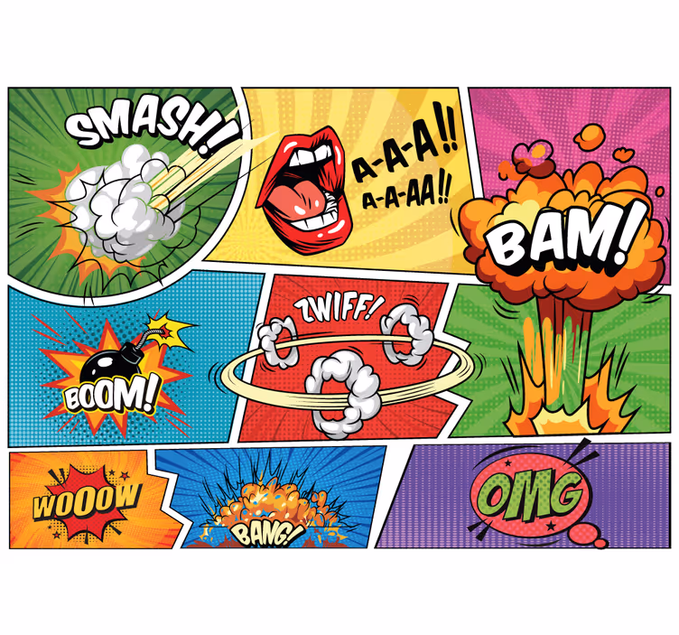 Retro superhero comic  vintage wall mural - TenStickers