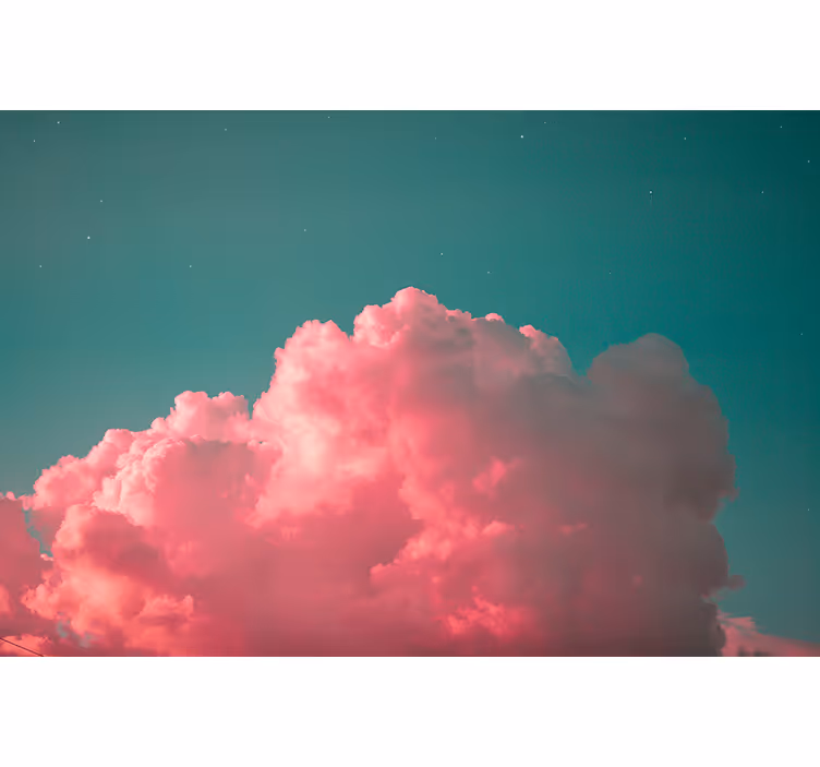 Dreamy pink clouds sky mural - TenStickers