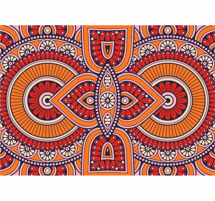Mandala wall mural with intricate round designs - TenStickers