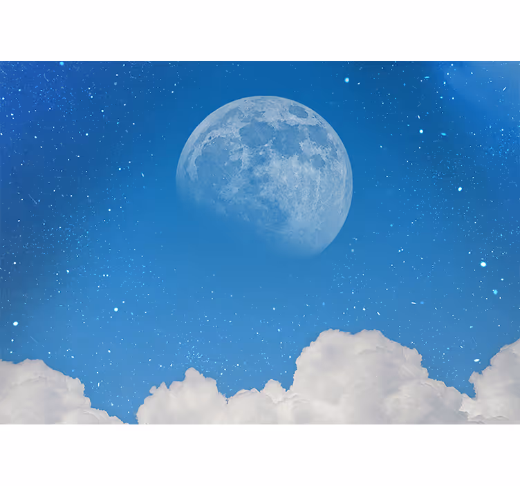 Space mural lunar evening skyline art - TenStickers