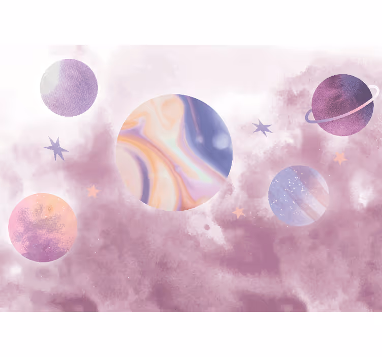 Space mural with celestial planetary design - TenStickers