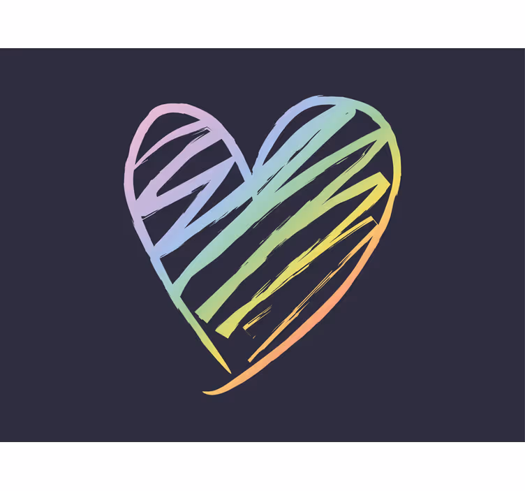 Love wall mural rainbow heart design - TenStickers
