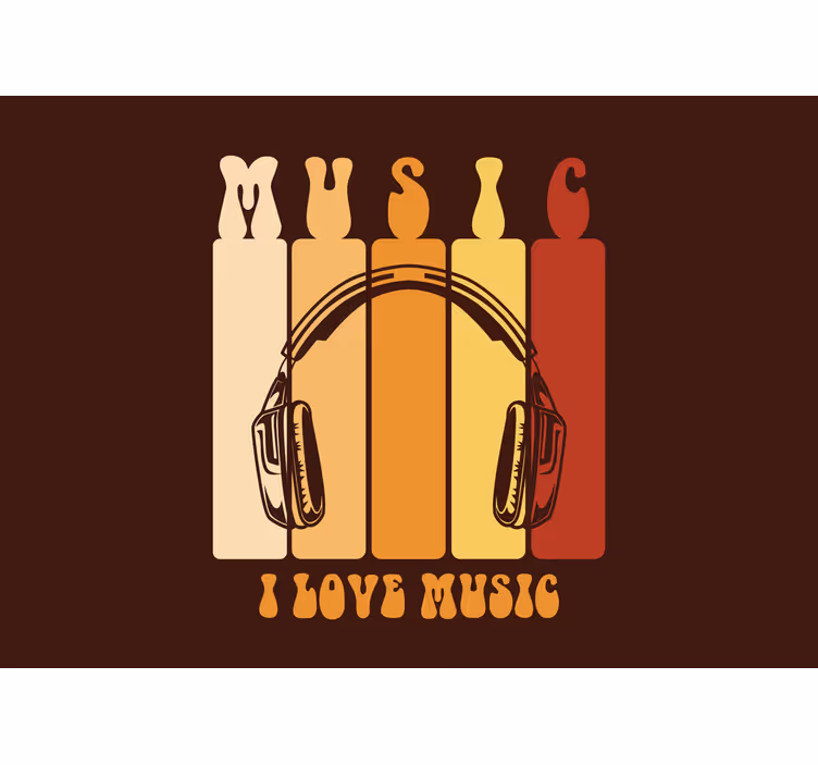 Music mural music headphones design - TenStickers