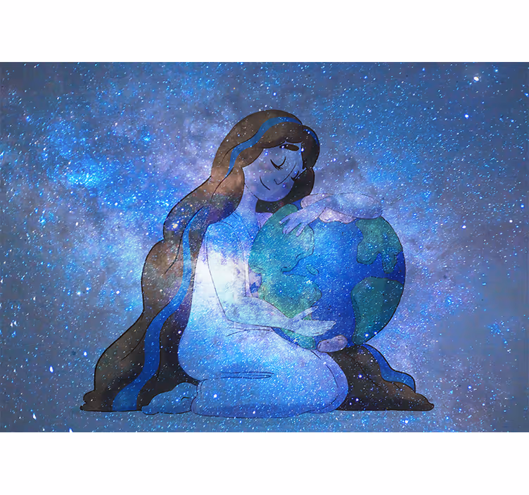 Space mural embracing planet earth - TenStickers