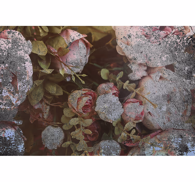 Flower mural roses and leaves - TenStickers