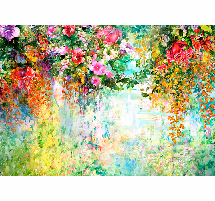 Flower mural floral blossom pattern - TenStickers