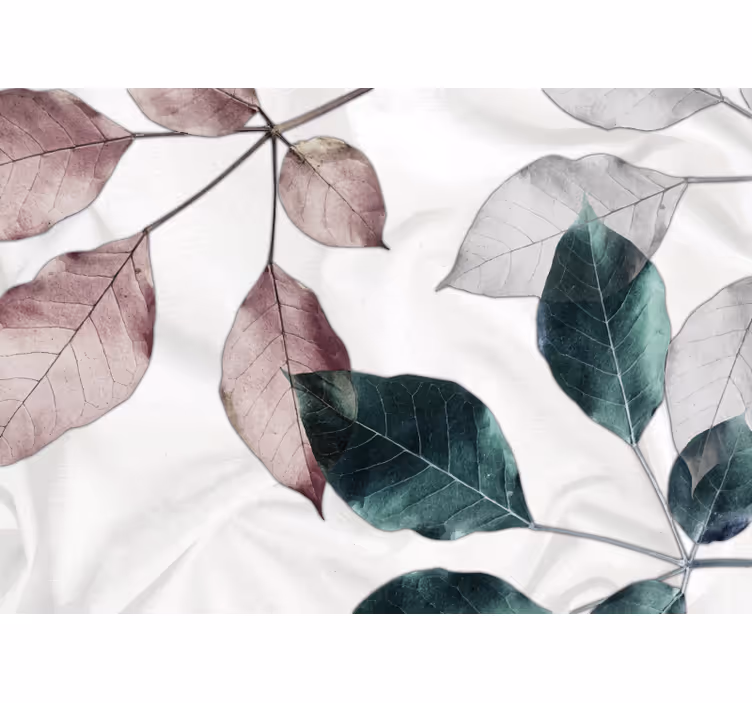 Flower mural with delicate leaf designs - TenStickers