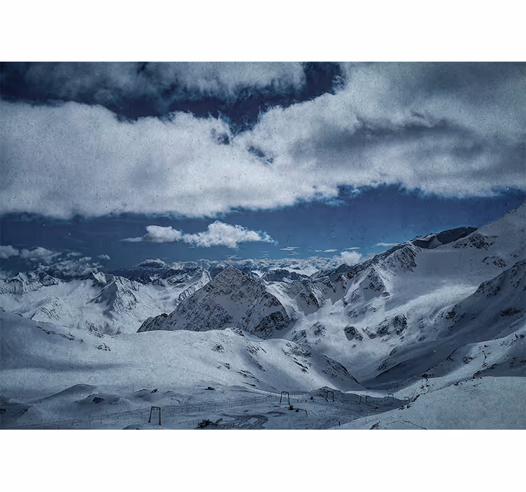 Mountain wall mural snow-capped mountain peaks - TenStickers