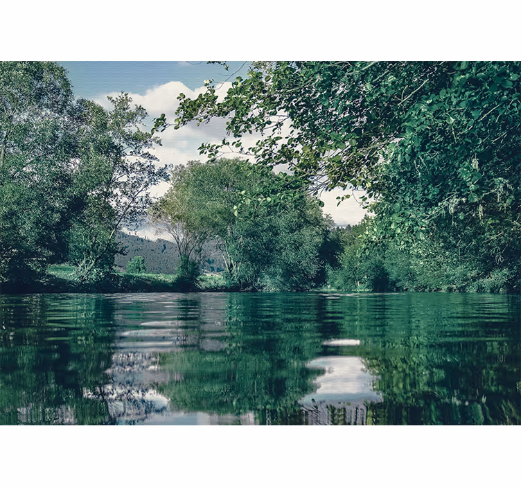 Nature wall mural tranquil river landscape - TenStickers