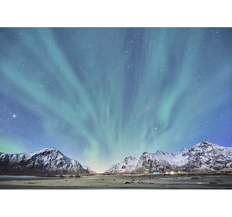 Aurora light in mountains  Teenage Wall Murals - TenStickers
