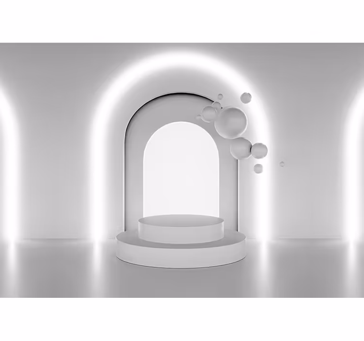 3d illusion space white ball Wall Mural - TenStickers