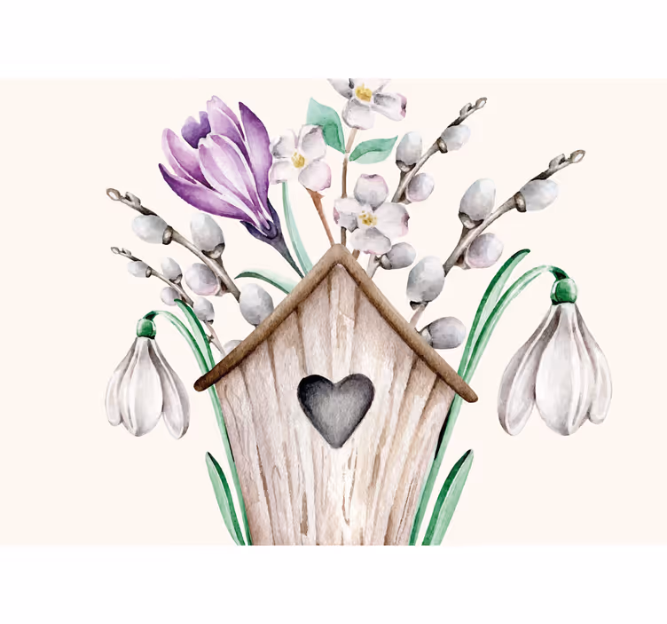 Flower mural cottage floral design - TenStickers