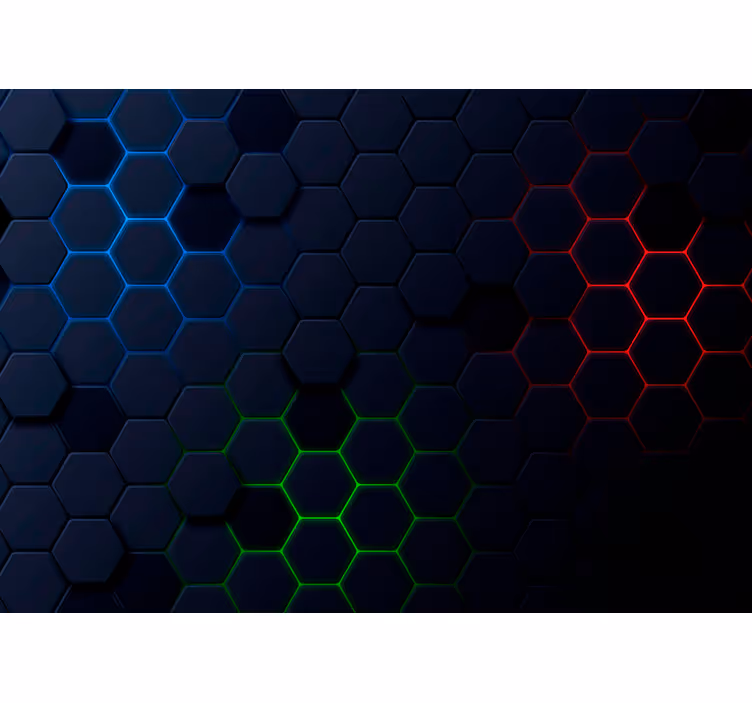 Texture wall mural in hexagonal color patterns - TenStickers