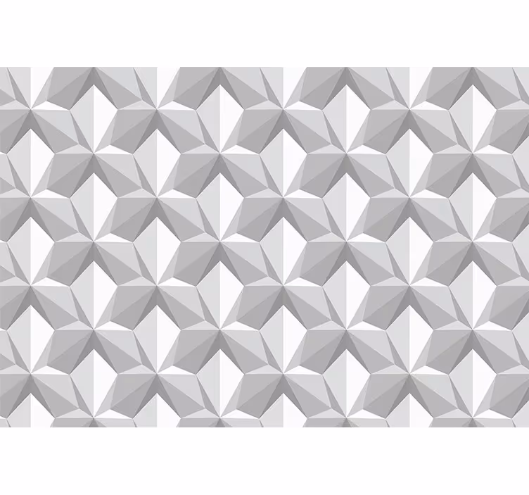 Gray geometric 3d shapes Wall Mural - TenStickers