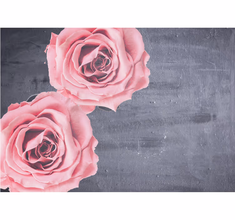 Flower mural pink roses close-up - TenStickers