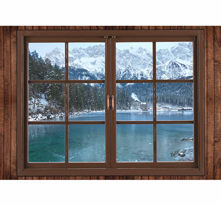 Landscape mural wallpaper icy peak view - TenStickers