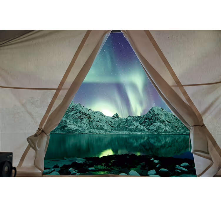 Aurora Borealis View landscape mural wallpaper - TenStickers
