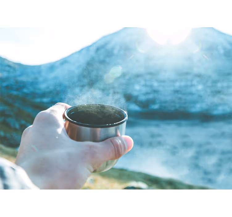 Window coffee on the mountain 3D Wall Mural - TenStickers
