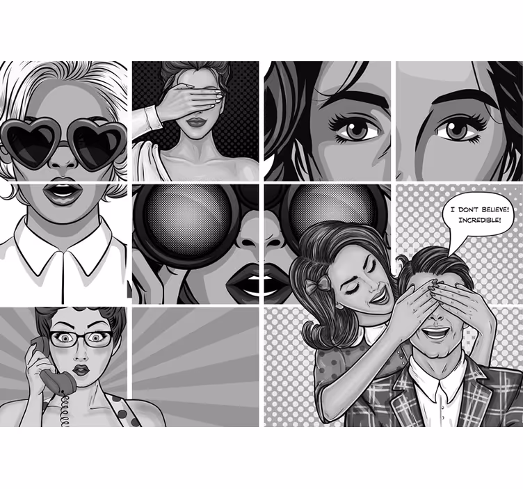 Painting wall mural pop art expressions - TenStickers