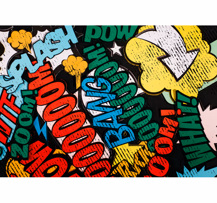 Graffiti wall mural comic book sound effects - TenStickers