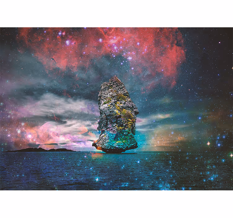 Space mural celestial rock structure - TenStickers