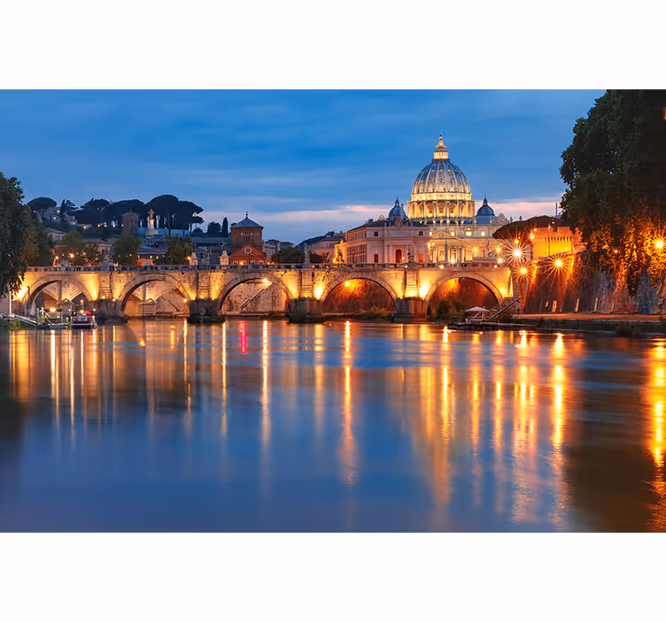 Madrid wall mural st. peter's basilica at dusk - TenStickers