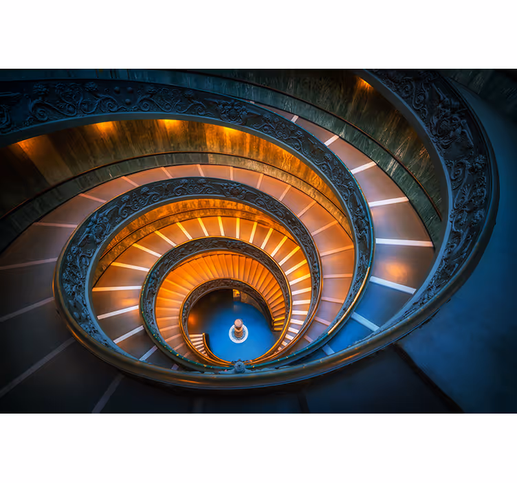 Landscape mural wallpaper spiral staircase light - TenStickers