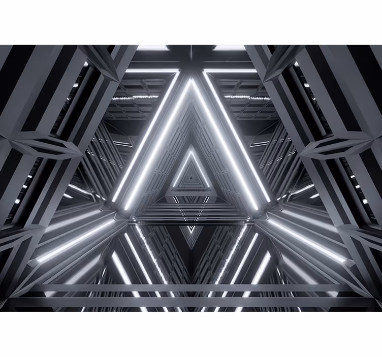 Abstract wall mural triangular luminescent design - TenStickers