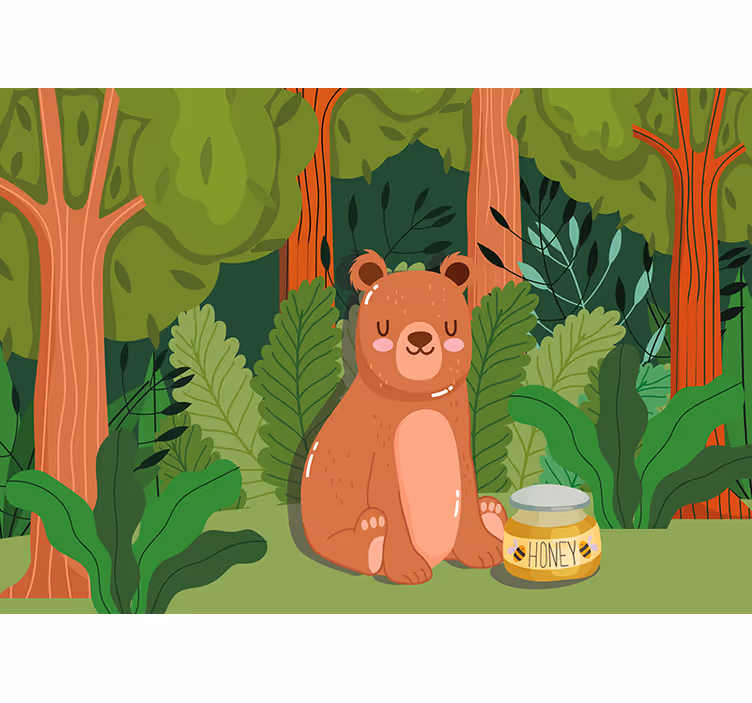 Children wall mural adorable bear art - TenStickers