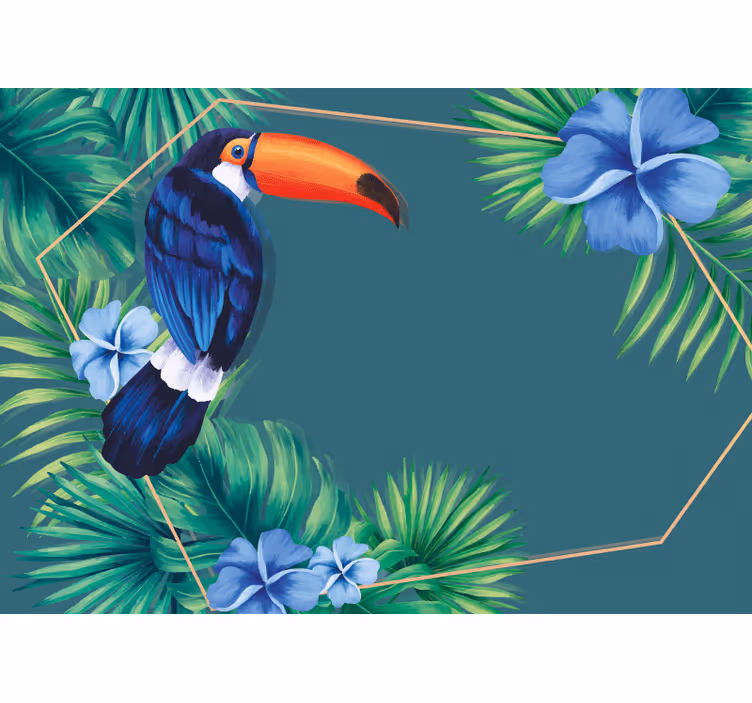Toucan Tropical Leaves nature wall mural - TenStickers