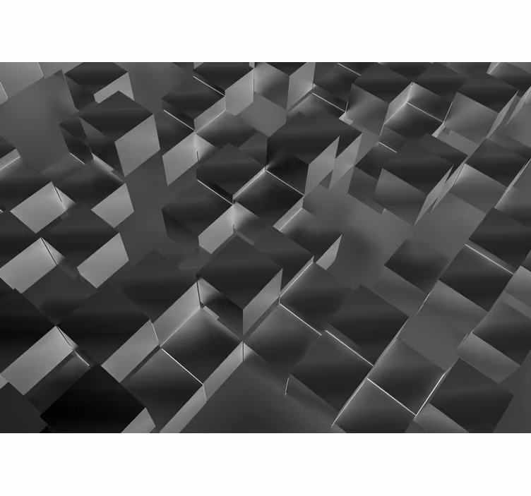 3D Matte Black Tiles Pattern Wall Mural - TenStickers