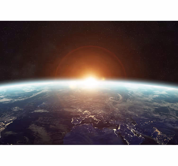 Space mural earth dawn view - TenStickers