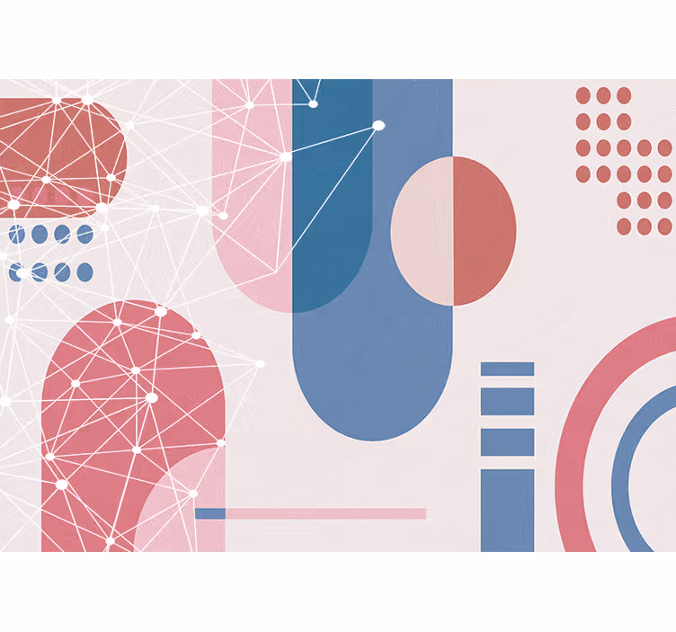 Abstract wall mural geometric shapes design - TenStickers