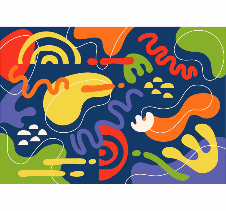 Abstract wall mural in vibrant color waves - TenStickers