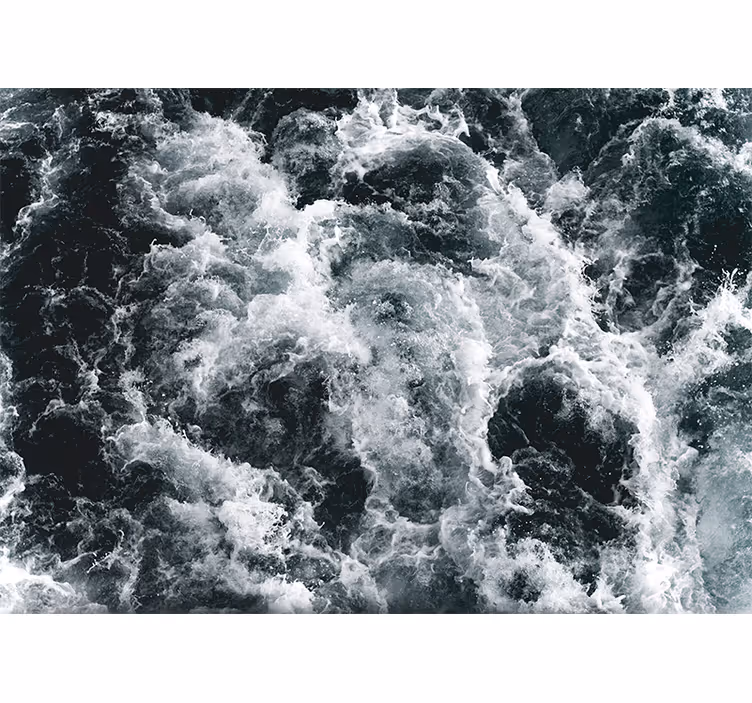 Sea mural of churning ocean waves - TenStickers