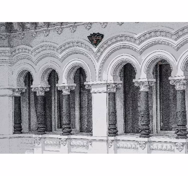 Classic art wall mural architectural arches design - TenStickers