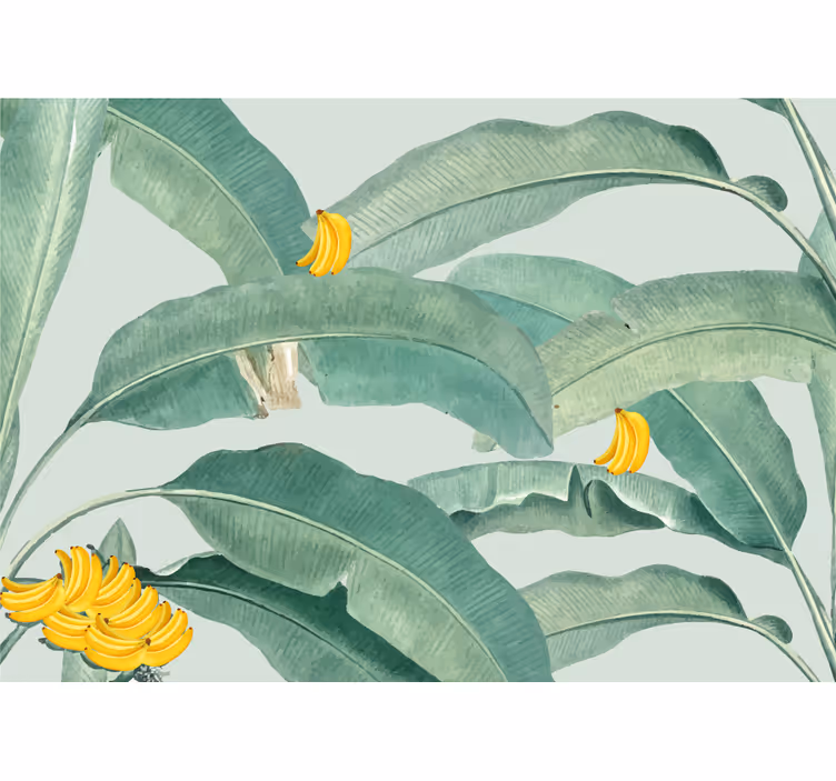 Tropical banana foliage wall mural - TenStickers